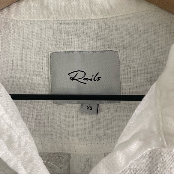 Rails Charli White Rose Gold Embroidered Star Button Down Blouse - Picture 3 of 12